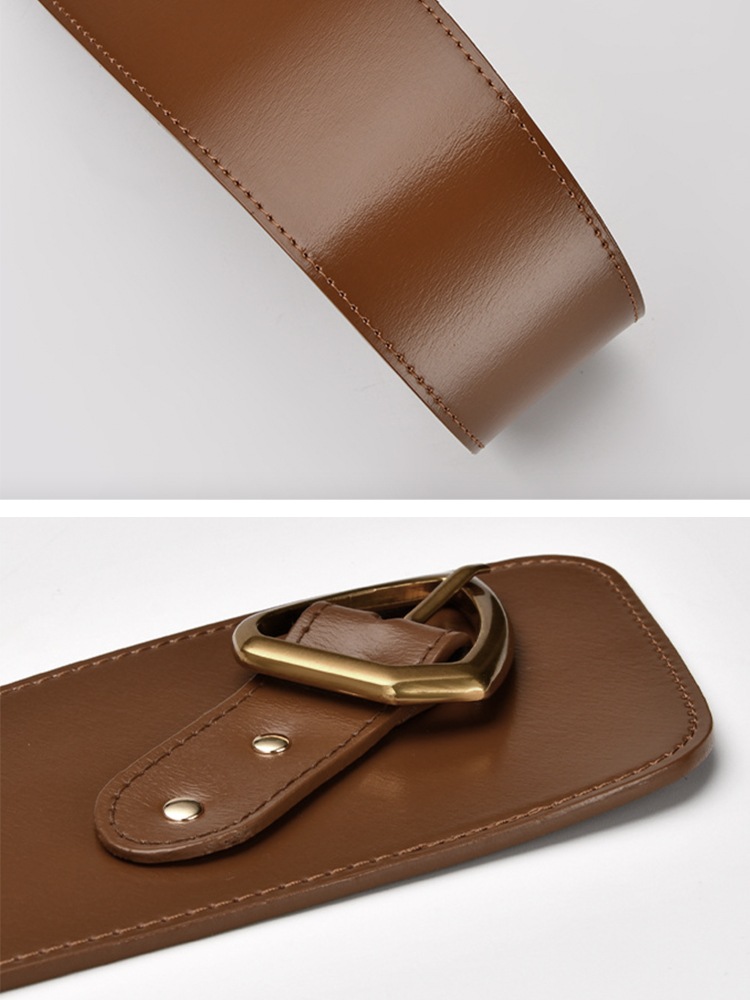 エナメル加工 本革 アシンメトリー ワイドベルト