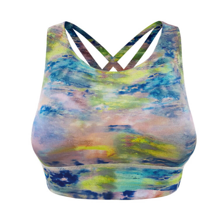 インクアートプリント柄 Uネック ブラトップ ヨガウエア