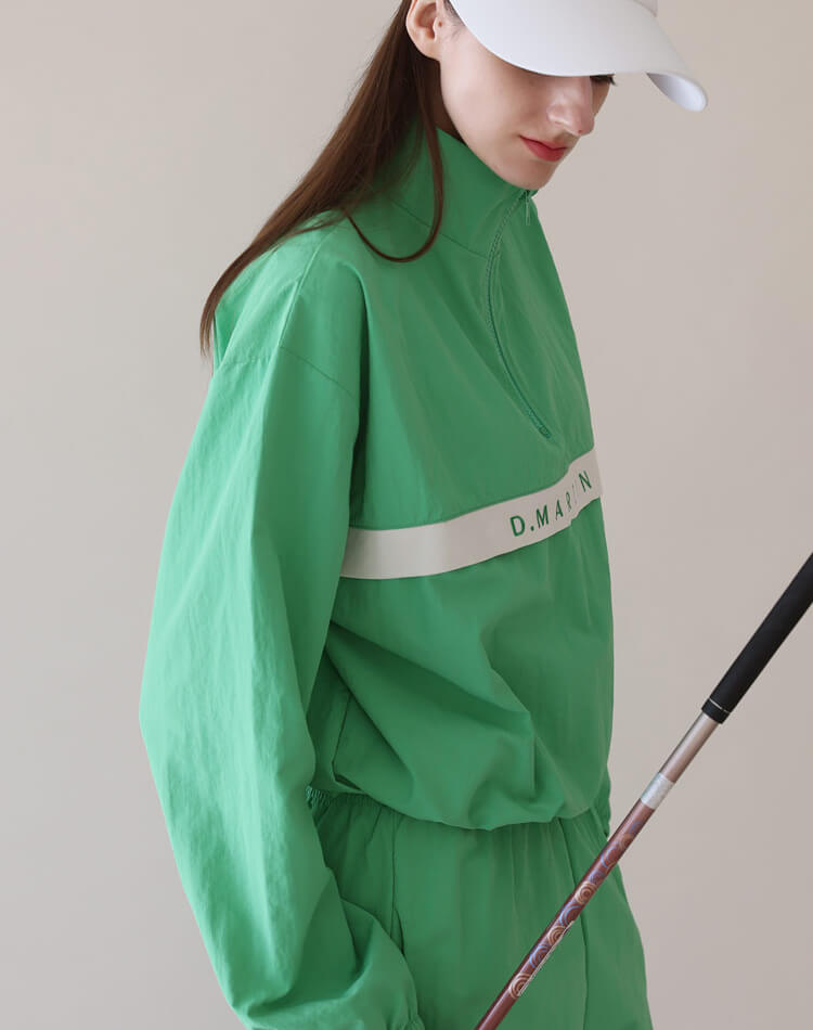 2WAY バイカラー ハーフジップ ナイロン ジャージ 