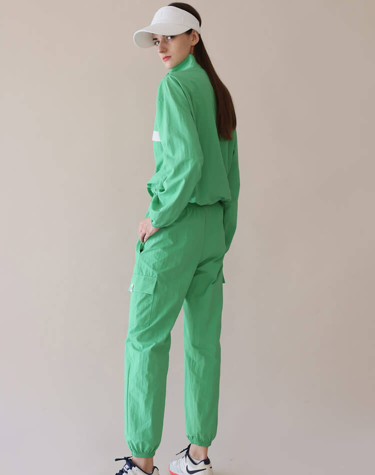 2WAY バイカラー ハーフジップ ナイロン ジャージ 