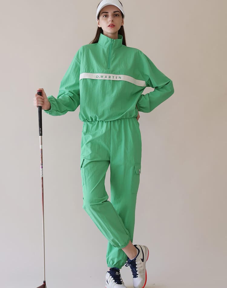 2WAY バイカラー ハーフジップ ナイロン ジャージ 