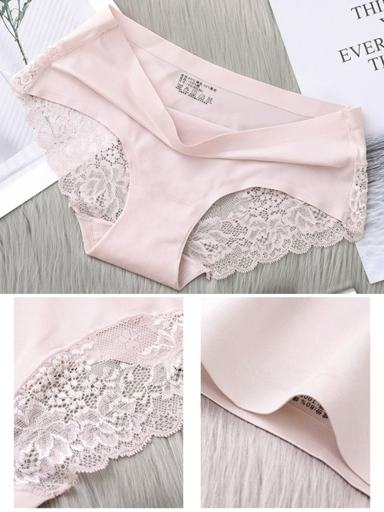 M-3L ひびきにくい レース切り替え レディースショーツ