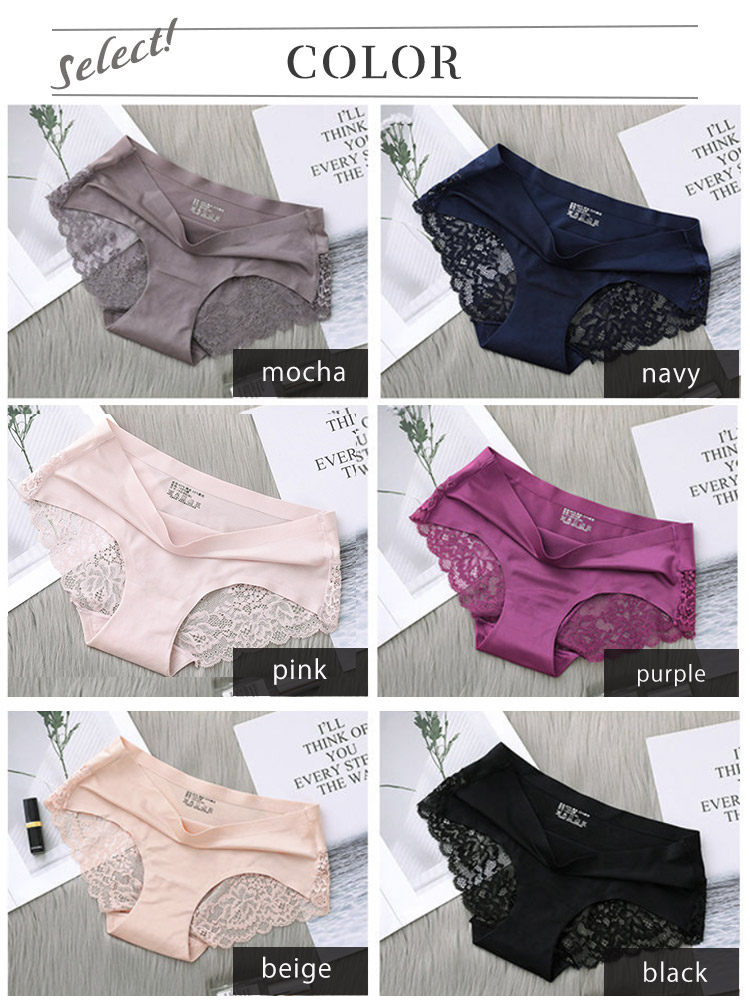 M-3L ひびきにくい レース切り替え レディースショーツ