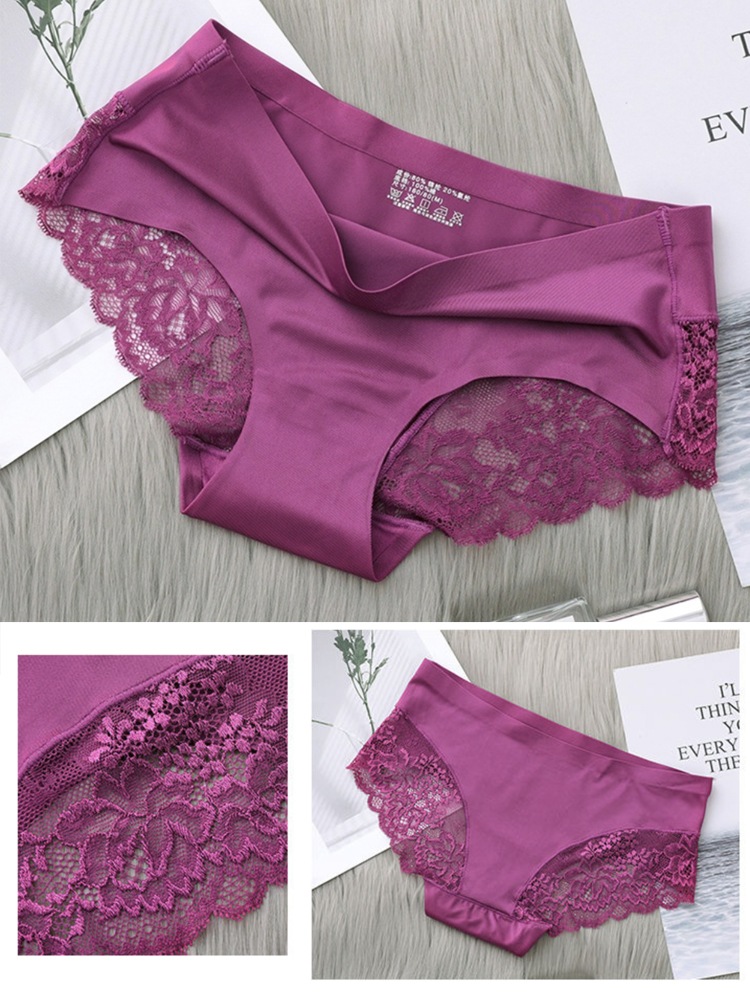 M-3L ひびきにくい レース切り替え レディースショーツ