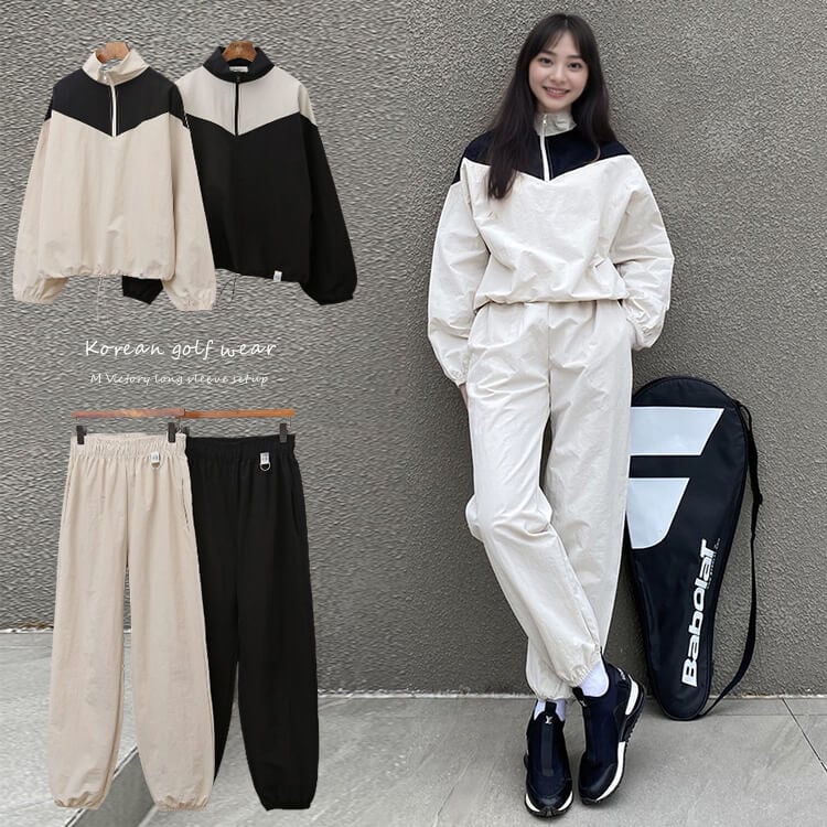 2WAY 配色 ハーフジップ ナイロン ジャージ 上下 | ゴルフ,ゴルフ