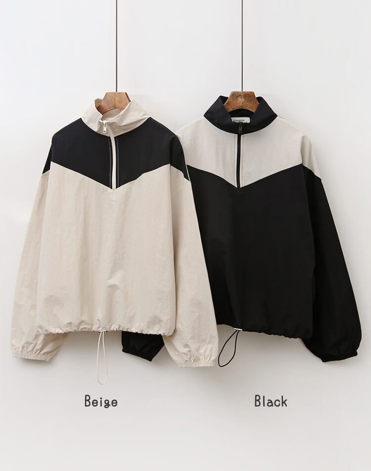 2WAY 配色 ハーフジップ ナイロン ジャージ 上下 
