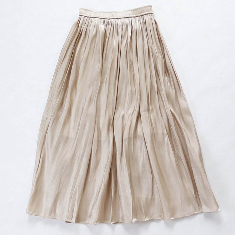 シャイニー ギャザー ロングスカート