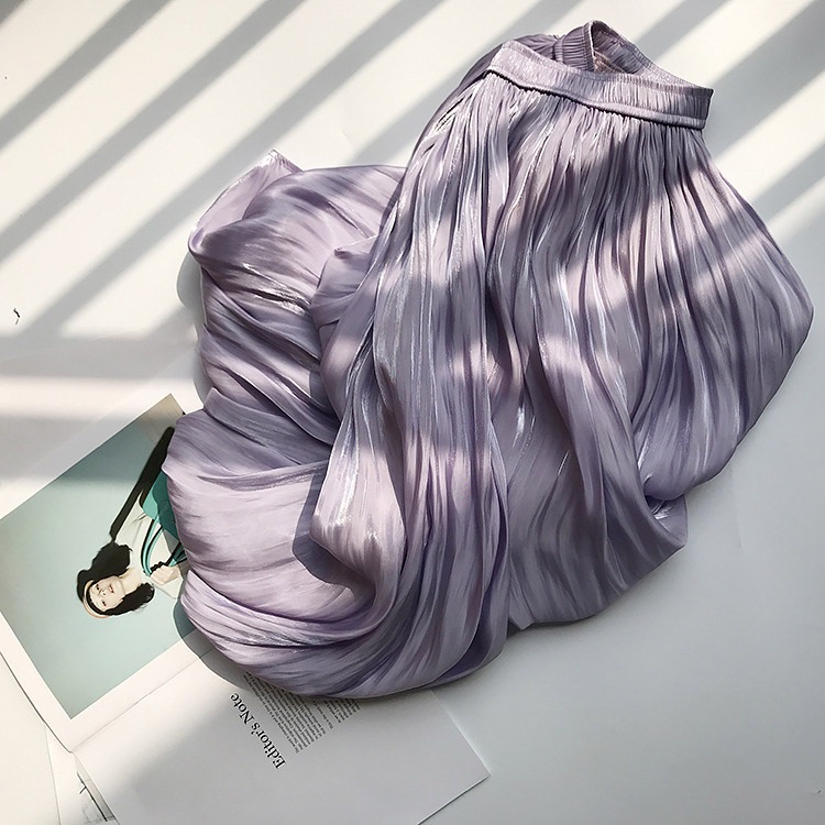 シャイニー ギャザー ロングスカート