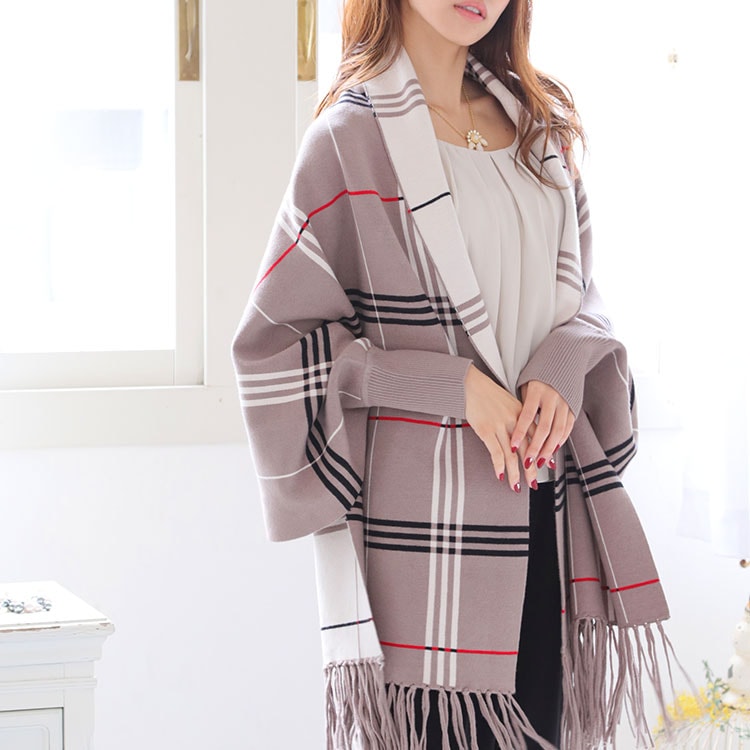 袖付きストール あったか 大判 羽織物