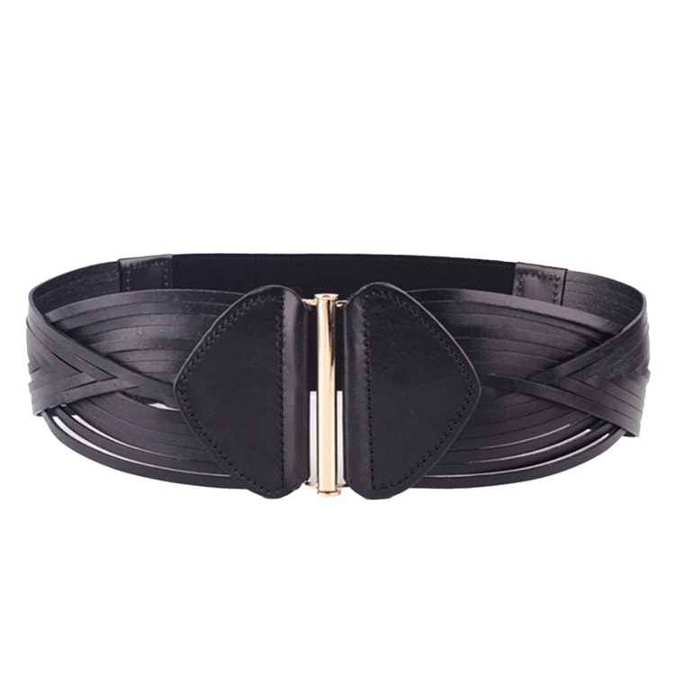 リアルレザー 幅広 編み 太ベルト