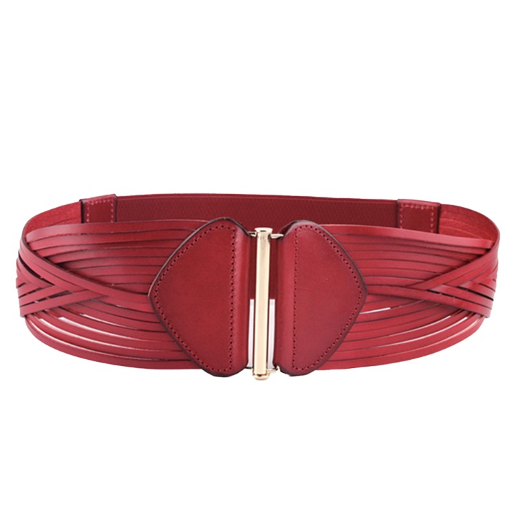 リアルレザー 幅広 編み 太ベルト