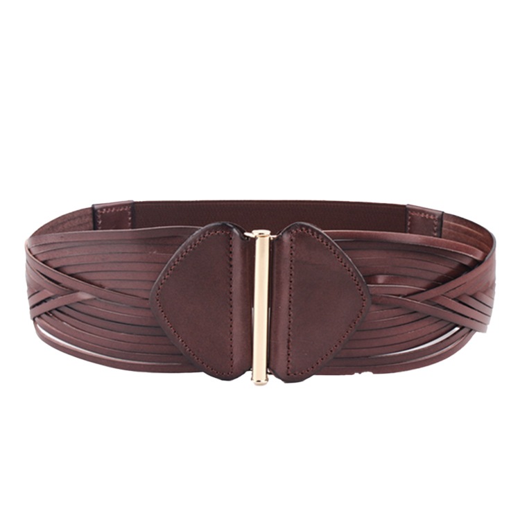 リアルレザー 幅広 編み 太ベルト