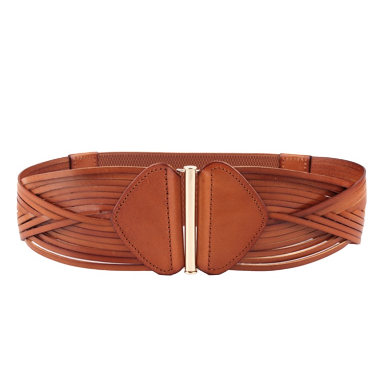 リアルレザー 幅広 編み 太ベルト