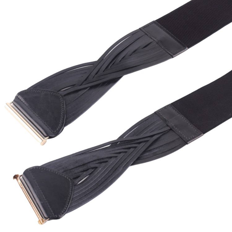 リアルレザー 幅広 編み 太ベルト