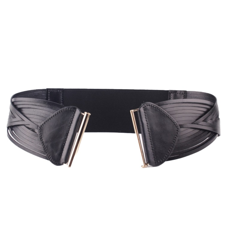 リアルレザー 幅広 編み 太ベルト