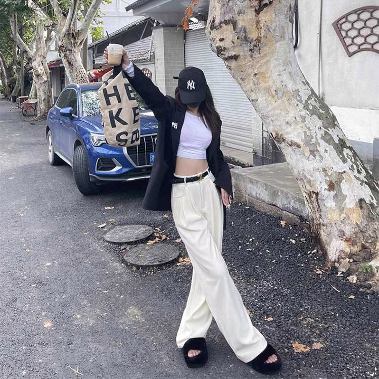 てろんと感 裏起毛 コーデュロイ ハイウエスト ワイドパンツ