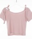 ショルダー リボン クロップド 半袖 Tシャツ