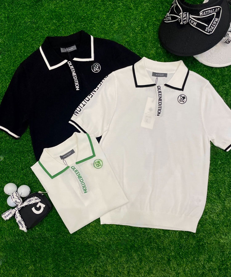 半袖 メッシュ シアー ポロシャツ 韓国ゴルフウェア

