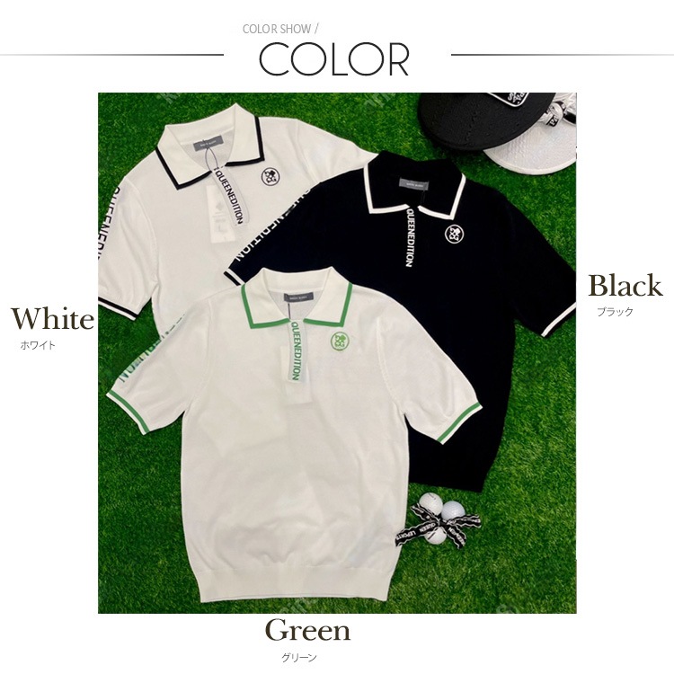 半袖 メッシュ シアー ポロシャツ 韓国ゴルフウェア

