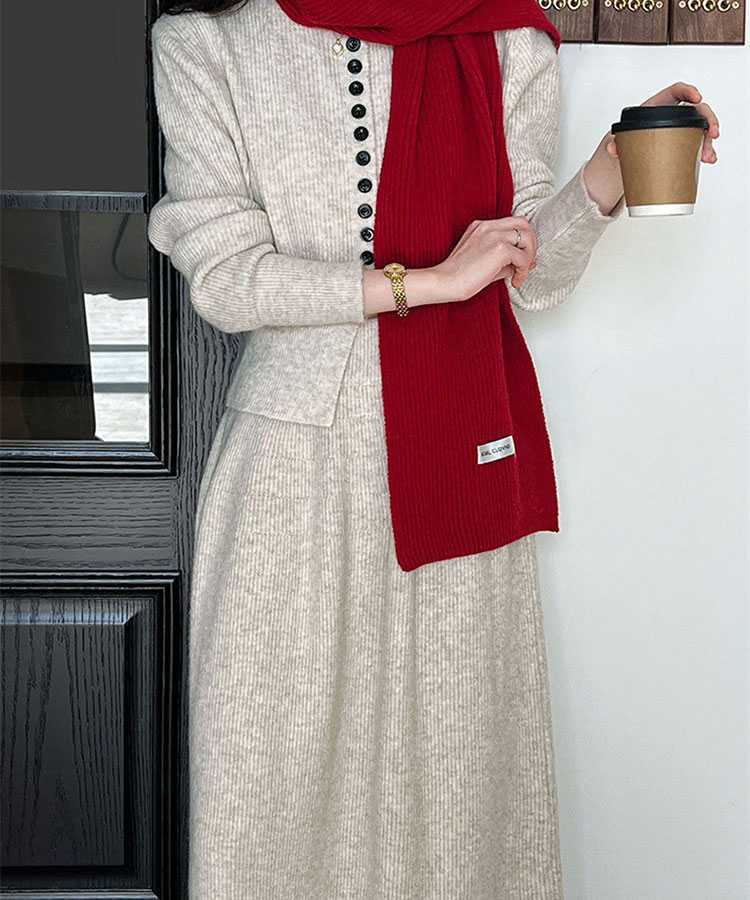 長袖 ニットカーディガン ロングスカート ニットアップ


