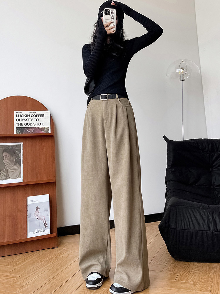 着丈が選べる あったか 裏起毛 コーデュロイ ワイドパンツ