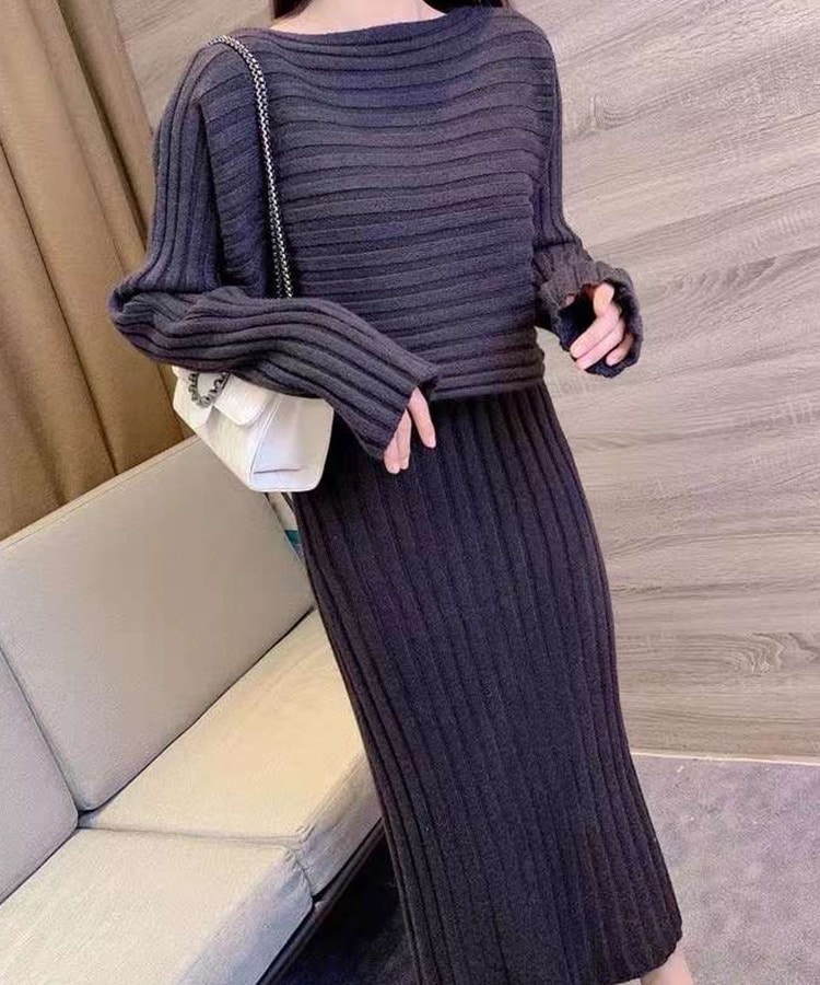 クロップド丈 セーター ニット キャミソールワンピース 

