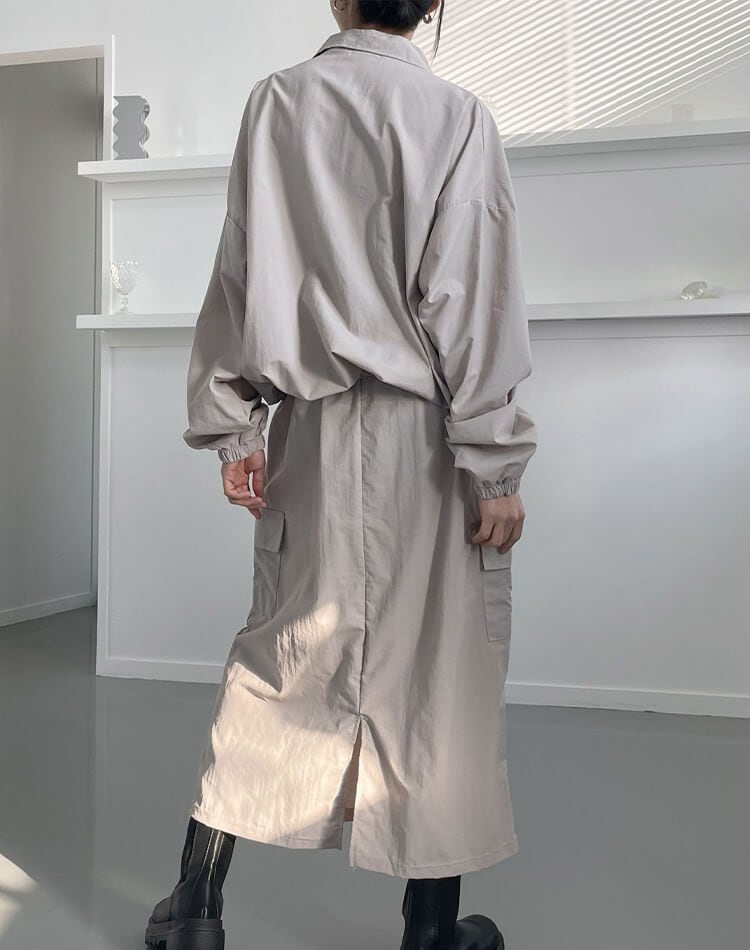 上下 セットアップ レディース カーゴスカート スタジャン