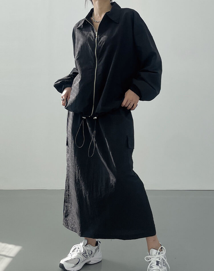 上下 セットアップ レディース カーゴスカート スタジャン