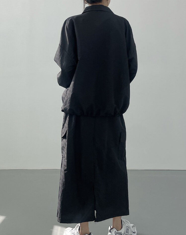 上下 セットアップ レディース カーゴスカート スタジャン