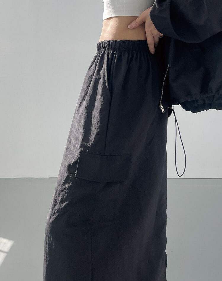 上下 セットアップ レディース カーゴスカート スタジャン