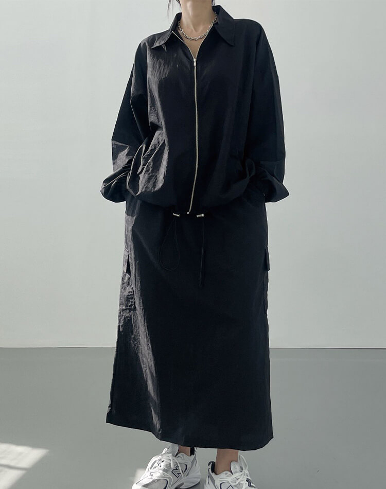 上下 セットアップ レディース カーゴスカート スタジャン