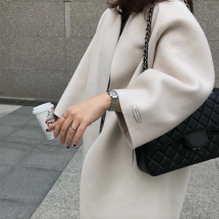 ノーカラー ゆったり ガウン ロングコート