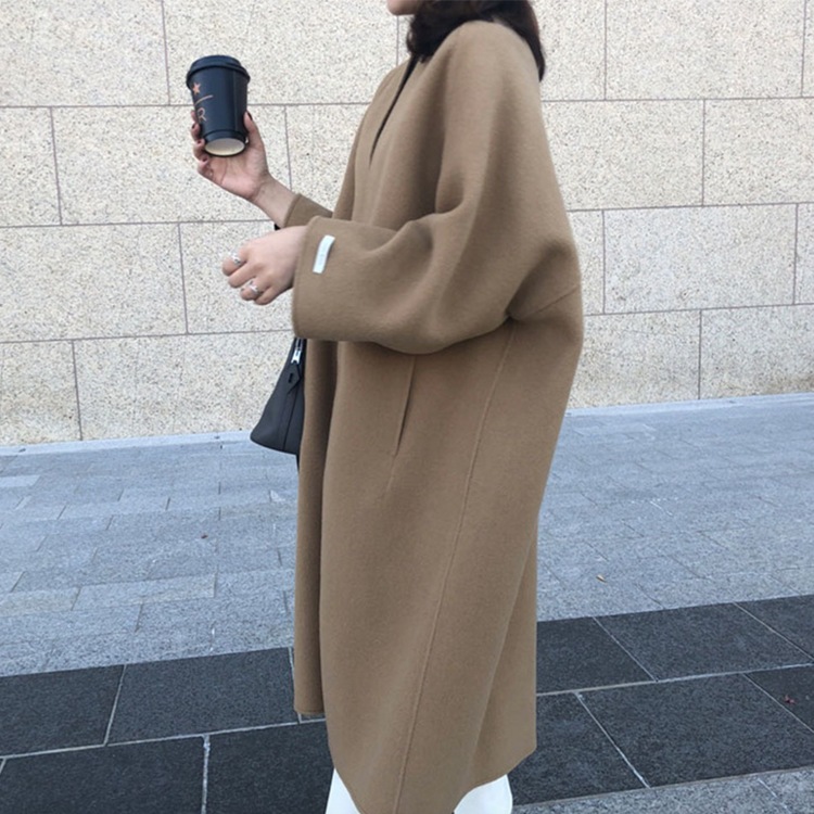 ノーカラー ゆったり ガウン ロングコート