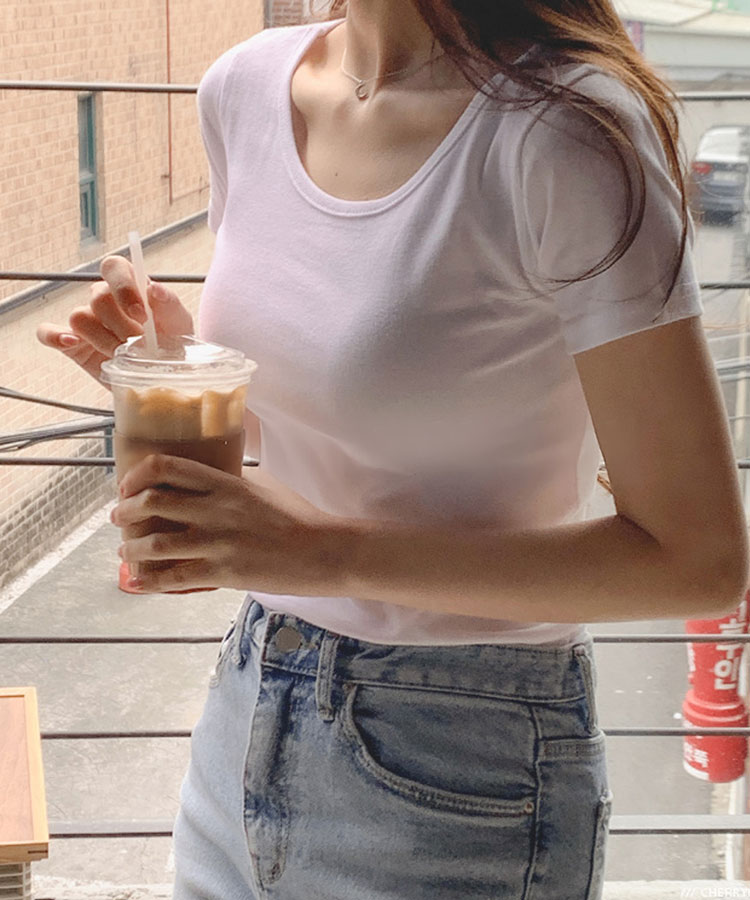 半袖 スリムフィット シンプル パステル Tシャツ