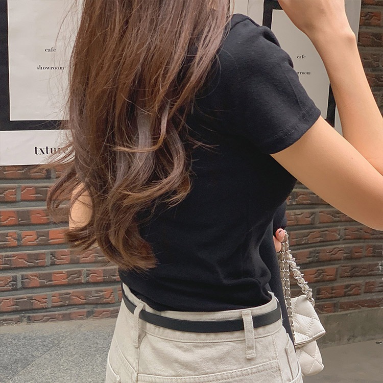 半袖 スリムフィット シンプル パステル Tシャツ