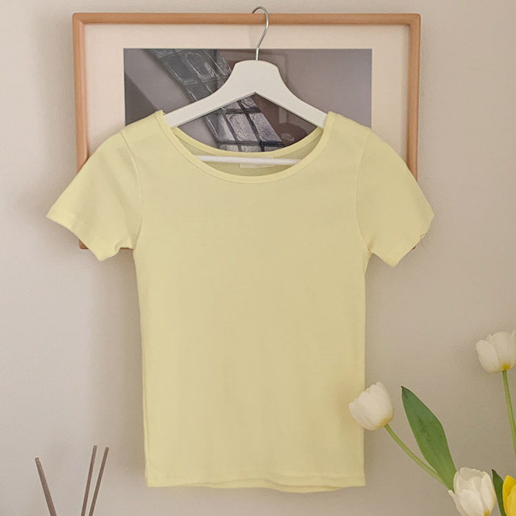 半袖 スリムフィット シンプル パステル Tシャツ
