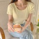 半袖 スリムフィット シンプル パステル Tシャツ