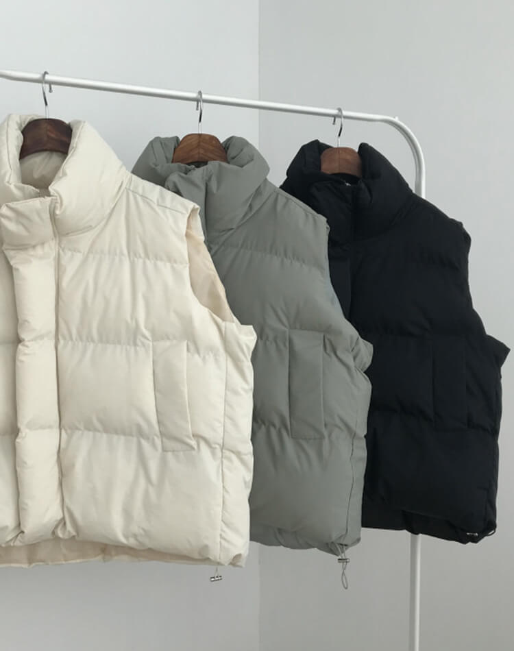 ふんわり中綿 ハイネック ボリューム ベスト