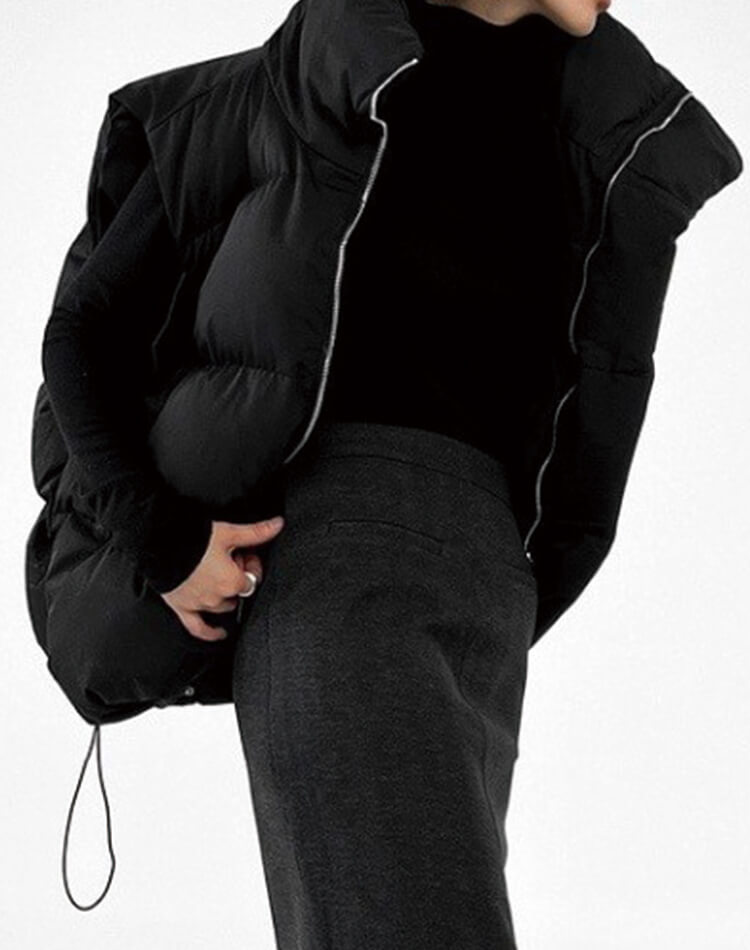 ふんわり中綿 ハイネック ボリューム ベスト