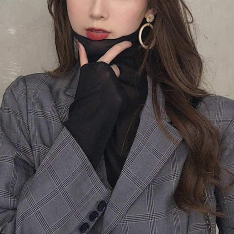 薄手 ハイネック シースルー インナー