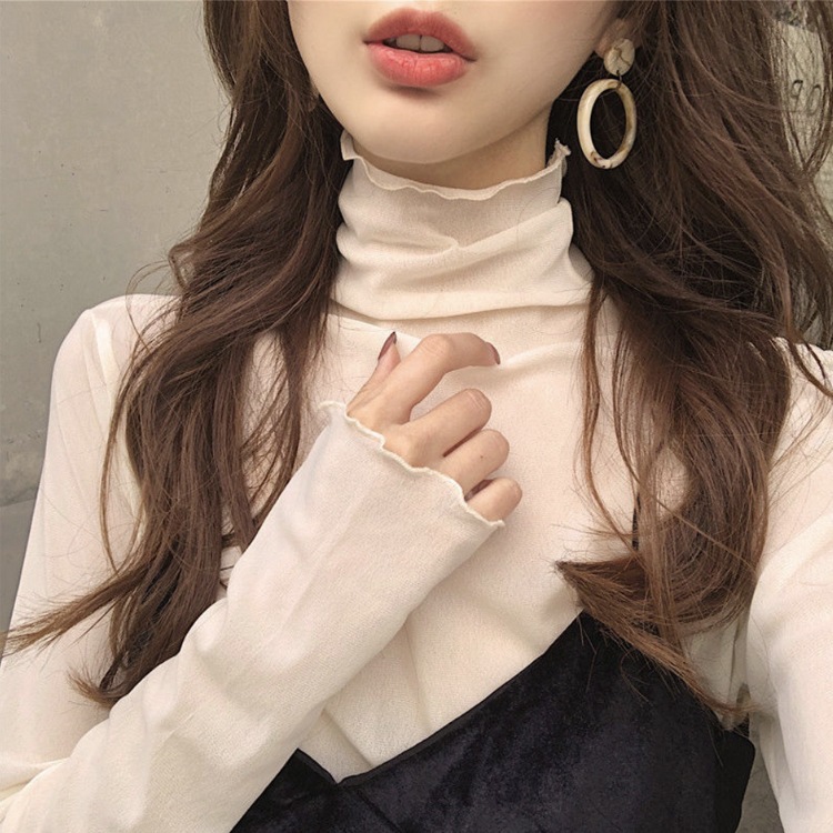 薄手 ハイネック シースルー インナー