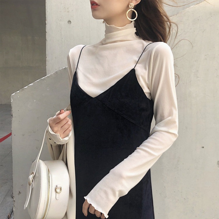 薄手 ハイネック シースルー インナー