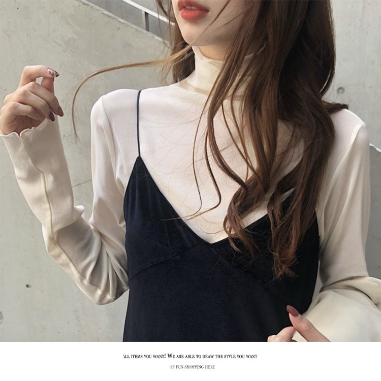 薄手 ハイネック シースルー インナー