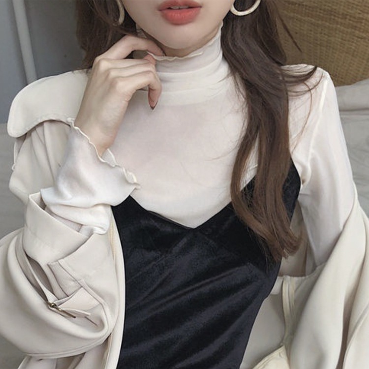 薄手 ハイネック シースルー インナー