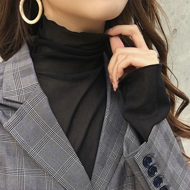 薄手 ハイネック シースルー インナー