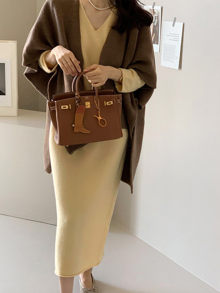 ストール風 オープンフロント ニットベスト ポンチョ