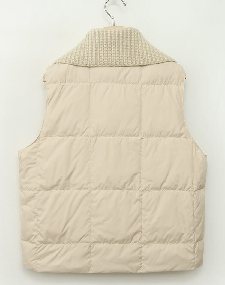 ニットカラー 襟付き ダウンベスト 韓国ゴルフウェア

