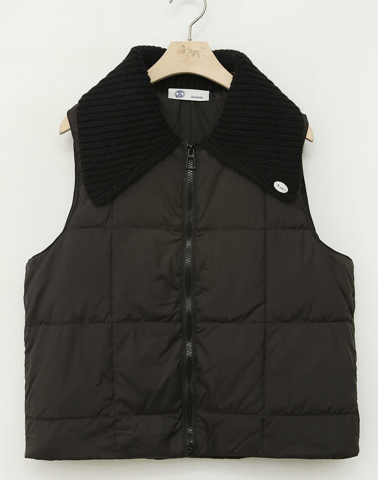 ニットカラー 襟付き ダウンベスト 韓国ゴルフウェア

