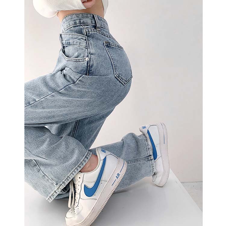 クロスデザイン おしゃれな デニム ロングパンツ