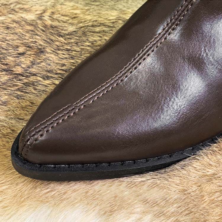 シンプル ローヒール カウボーイブーツ ロングブーツ